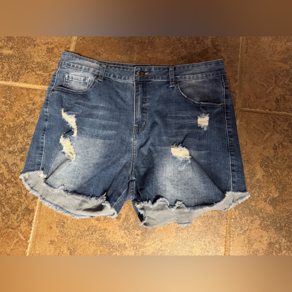 Distressed Denim Women Shorts